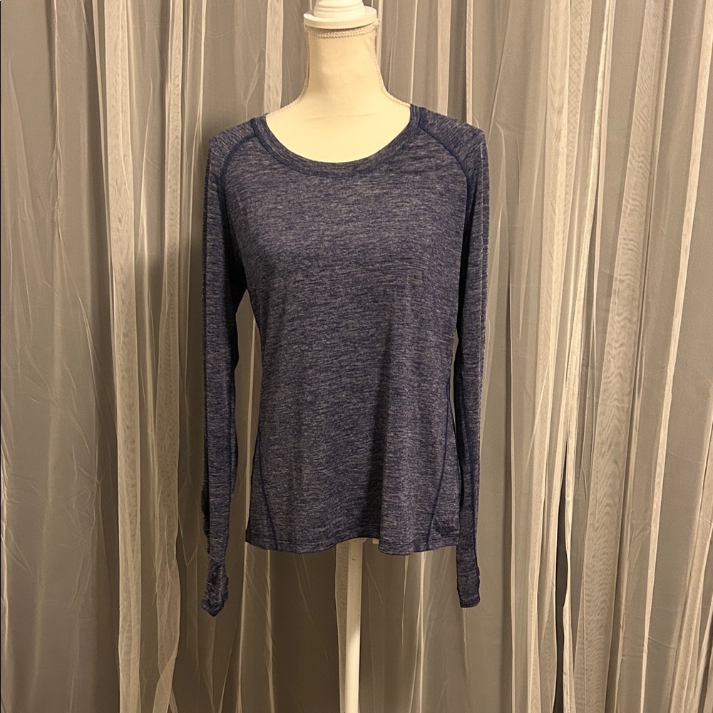 Express NWT Blue Long Sleeve Athletic T-shirt with cut out back size large